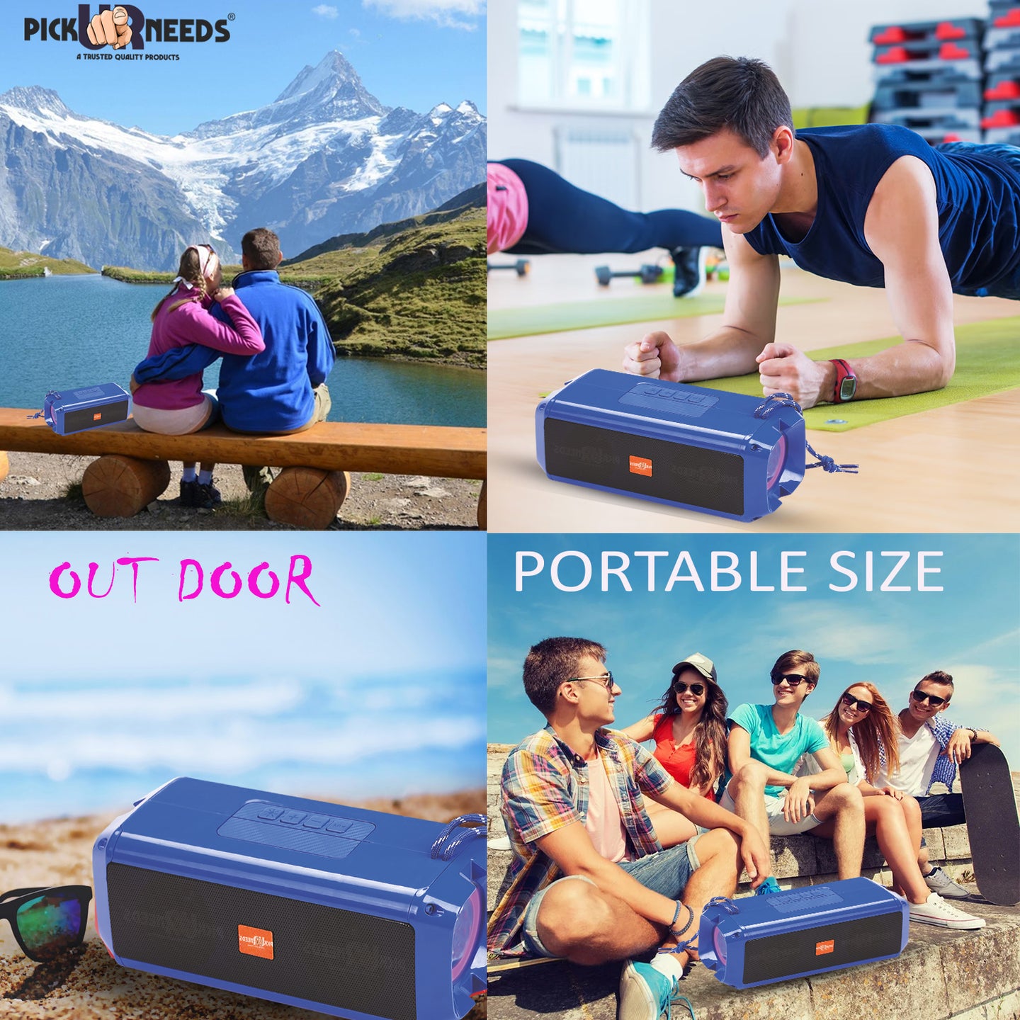 Pick Ur Needs Mini Wireless Soundbar System With RGB Disco Light TF Card / USB / Radio Support 10 W Bluetooth Speaker  (White, 5.0 Channel)